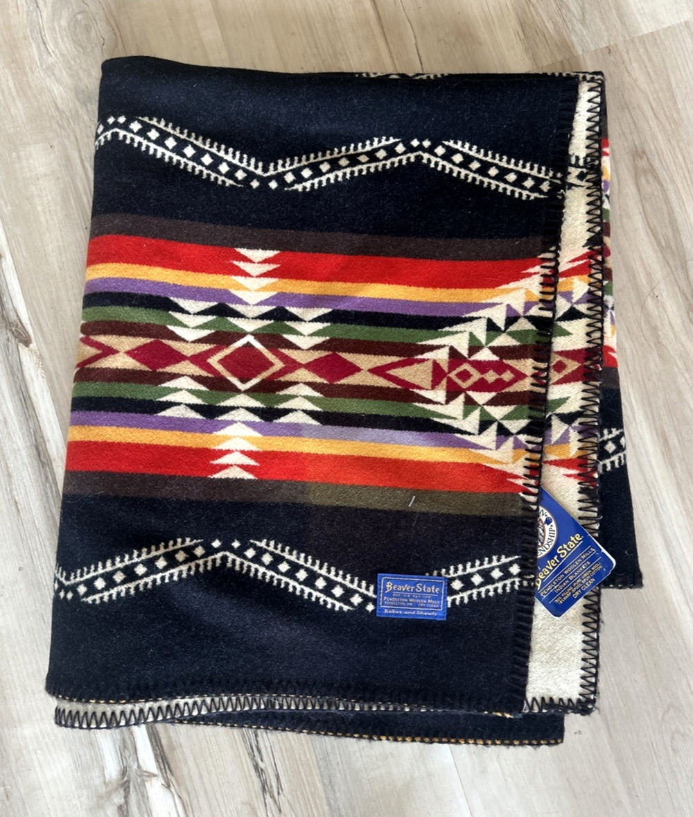 NWT Vintage Pendleton Beaver State Rimrock Wool Saddle Blanket 66x39 USA